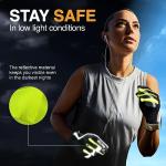 GearTOP Running Gloves for Men & Women, Touchscreen Cold Weather Jogging Gear, Fluorescent Reflective Winter Gloves Visible at Night, Warm Glove Liners for Hiking