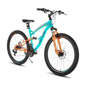 HH HILAND Full Suspension Mens Mountain Bike, 21 Speed, 26 Inch Wheel, Dual Disc Brake Bike for Men Womens Adult Bicycle