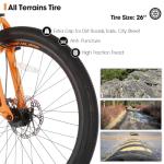 HH HILAND Full Suspension Mens Mountain Bike, 21 Speed, 26 Inch Wheel, Dual Disc Brake Bike for Men Womens Adult Bicycle