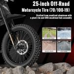 Riding'times Upgraded GT73 Electric Dirtbike for Adults Teens, 2400W Electric Motorcycle Max 37 MPH & 1747Wh Dual Battery Ebike, 85 Mile Long Range Ebike with 25" Dirt Tires E Dirt Bike