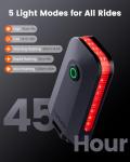 RAVEMEN CL01 Bike Tail Light, 300° Wide-Angle Rear Bicycle Light for Night Riding, Saddle Mount Bike Taillight Safety Accessories with Auto On/Off, Brake Sensing, 5 Modes, 2 Mounting Ways