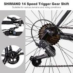 WEIZE Road Bike, 700C Wheel City Commuter Bicycle, 14 Speed Drop Bar, Racing Adult Bike with Caliper Brakes, High-Carbon Steel Hybrid Bikes, Urban Adult Bicycle for Men and Women,Black