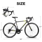 WEIZE Road Bike, 700C Wheel City Commuter Bicycle, 14 Speed Drop Bar, Racing Adult Bike with Caliper Brakes, High-Carbon Steel Hybrid Bikes, Urban Adult Bicycle for Men and Women,Black