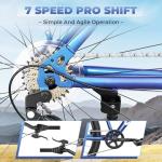 Max4out 26 inch Mountain Bike with 7 Speeds Lightweight Cycling Bicycles,V Brake, Metal Frame Bicycle for Men and Women, Adult Racing Bike, Road Bike,X5 Blue