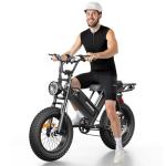 Spacewalk M7 Electric Bike,20" Fat Tire Ebike,Ideal for Riders Under 5'5" & Above,4 Shock Absorbers More Comfort,24.9mph,1500W (Peak) Motor,48V 15AH Battery,50 Miles Electric,75 Miles PAS - Black