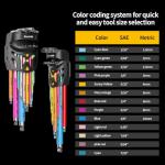 GRENPRO Allen Wrenches Sets, Hex Key Set, 33pcs Allan Wrench Sets Metric And Standard & SAE Color Coded Bike Wrench Tools Organizer With Bit Set And Adapter, Long Large Small Ball End Allen Wrench Set