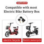 Ebike Battery Lock, Electric Bike Battery Box Safety Lock, Portable Outdoor Cycling Electrombile Multiuse Anti-Theft Safety Cylinder with 2 Keys