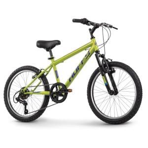 Huffy Stone 20 Inch Mountain Bike, Matte Lime Frame, 6-Speed Shimano Twist Shifting, Front Suspension, Comfort Saddle, 20"/24"/26" Sizes, 6-21 Speeds, Dual Suspension Available
