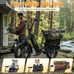 TST Electric Bike for Adults 1500W Peak Motor Cargo E-Bike 60Miles 28MPH 20" Fat Tire Ebikes 48V 15Ah Removable Battery Electric Bicycle Rear Rack with Basket, UL 2849 Certification