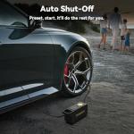 Inzeetor 150 PSI Tire Inflator Portable Air Compressor, 12V DC Auto Shutoff Air Pump with Digital Pressure Gauge and Emergency LED Light for Car Tires, Bicycle & Balloons, Black