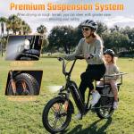 TST Electric Bike for Adults 1500W Peak Motor Cargo E-Bike 60Miles 28MPH 20" Fat Tire Ebikes 48V 15Ah Removable Battery Electric Bicycle Rear Rack with Basket, UL 2849 Certification