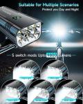 2026 New 9800 Lumen Bike Light,6 LED High Brightness Bicycle Light,Rechargeable 10 Mode Headlight Taillight, 360°Rotatable Brackt,Aluminum Waterproof Light,Runtime 48+ hrs,Shockproof for Road,Mountain