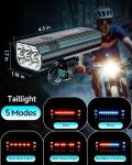 2026 New 9800 Lumen Bike Light,6 LED High Brightness Bicycle Light,Rechargeable 10 Mode Headlight Taillight, 360°Rotatable Brackt,Aluminum Waterproof Light,Runtime 48+ hrs,Shockproof for Road,Mountain