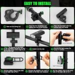 Super Bright Bike Lights for Night Riding, 5000mAh USB C Rechargeable LED Bicycle Light Front and Rear, 2000 Lumens Headlight and Back Tail Light Set for Road Mountain, (Black, 1 Set)