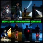 Super Bright Bike Lights for Night Riding, 5000mAh USB C Rechargeable LED Bicycle Light Front and Rear, 2000 Lumens Headlight and Back Tail Light Set for Road Mountain, (Black, 1 Set)