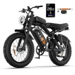 Electric Bike for Adults - 28MPH(PAS Mode) Fat Tire E-Bike, 48V 15.6Ah/25Ah Removable Battery, Full Suspension, LCD Display, 20" All-Terrain Tires Adult Electric Bicycle for Off-Road Commute