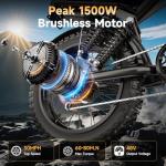 Electric Bike for Adults - 28MPH(PAS Mode) Fat Tire E-Bike, 48V 15.6Ah/25Ah Removable Battery, Full Suspension, LCD Display, 20" All-Terrain Tires Adult Electric Bicycle for Off-Road Commute