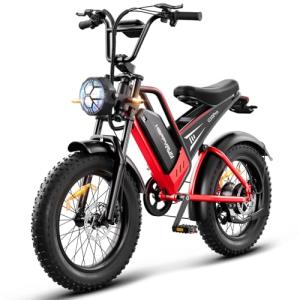 HAPPYRUN 2000W Electric Bike for Adults, 48V 25Ah Removable Battery, Up to 35MPH and 75+ Miles Range, 7-Speed Transmission, 20" Fat Tires Ebike, 3-Pedal-Assist Levels G50pro