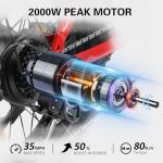 HAPPYRUN 2000W Electric Bike for Adults, 48V 25Ah Removable Battery, Up to 35MPH and 75+ Miles Range, 7-Speed Transmission, 20" Fat Tires Ebike, 3-Pedal-Assist Levels G50pro