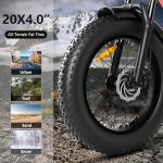 HAPPYRUN 2000W Electric Bike for Adults, 48V 25Ah Removable Battery, Up to 35MPH and 75+ Miles Range, 7-Speed Transmission, 20" Fat Tires Ebike, 3-Pedal-Assist Levels G50pro