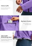 Bikewa Women's Cycling Rain Jackets Waterproof Windbreaker Lightweight Running Windproof Reflective Jacket Packable Hooded(Taro Purple,M)