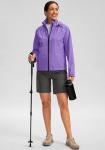 Bikewa Women's Cycling Rain Jackets Waterproof Windbreaker Lightweight Running Windproof Reflective Jacket Packable Hooded(Taro Purple,M)