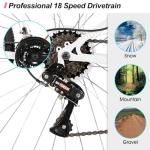 HILAND 26 Inch Womens and Mens Mountain Bike, 18 Speed Steel Frame Adult Bicycle, MTB Bikes with Suspension Fork, V Brake, Mountain Bicycle for Woman Man, White