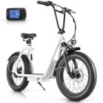Caroma 819W Foldable Electric Scooter Adults, 20" Fat Tire Electric Bike with 500Wh Battery, Up to 30Miles & 20MPH, Adult Electric Bicycles for Commuting with Basket&Adjustable Seat