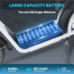 Caroma 819W Foldable Electric Scooter Adults, 20" Fat Tire Electric Bike with 500Wh Battery, Up to 30Miles & 20MPH, Adult Electric Bicycles for Commuting with Basket&Adjustable Seat