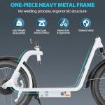 Caroma 819W Foldable Electric Scooter Adults, 20" Fat Tire Electric Bike with 500Wh Battery, Up to 30Miles & 20MPH, Adult Electric Bicycles for Commuting with Basket&Adjustable Seat