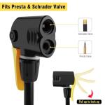 Bike Pump Portable, Bike Tire Pump, Bicycle Hand Air Pump with Presta and Schrader, Ball Pump Inflator Bicycle Floor Pump Suitable for Baby Stroller Tires, Balls, Road and Mountain Bikes