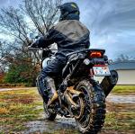 BYKR Waterproof Outdoors Motorcycle Rain Suits for Men & Women Cycling 2-Piece Breathable & Windproof Wet Weather Protection Motocross Rain Gear Reflective Rainwear All Sports Riding Rainsuit Grey M