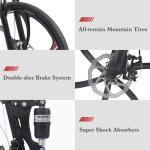 Omelaza 26 Inch Folding Mountain Bike with High Carbon Steel, 21 Speed City Bike with Dual Suspension, Folding Bicycle for Adults Men and Women