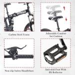 Omelaza 26 Inch Folding Mountain Bike with High Carbon Steel, 21 Speed City Bike with Dual Suspension, Folding Bicycle for Adults Men and Women