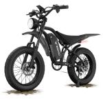 BIGNIU BG-S Electric Bike for Adults – 20"x4.5" Fat Tire, 1200W Motor, 48V 15Ah Battery, 7-Speed, Dual Disc Brakes for Off-Road and City Riding (Black)