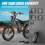 BIGNIU BG-S Electric Bike for Adults – 20"x4.5" Fat Tire, 1200W Motor, 48V 15Ah Battery, 7-Speed, Dual Disc Brakes for Off-Road and City Riding (Black)