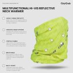 GripGrab Multifunctional Hi Vis Reflective Neck Warmer Biking Neck Gaiter Neon Yellow Cycling Neck Tube Bicycle Neck Scarf