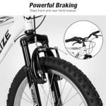 WEIZE Kids Mountain Bike, 20 inch Kids' Bicycles for 6-10 Years Old Boys Girls with Dual Full Suspension, 6 Speeds Drivetrain, High-Carbon Steel Frame,White