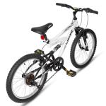 WEIZE Kids Mountain Bike, 20 inch Kids' Bicycles for 6-10 Years Old Boys Girls with Dual Full Suspension, 6 Speeds Drivetrain, High-Carbon Steel Frame,White