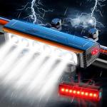 2026 Upgrade 10000 Lumen Super Bright Bike Light Taillight for Night Riding,6 LED 8000 mAh Rechargeable Bicycle Headlight Runtime 72+hr,10 Mode,2 Aluminum Bracket,Waterproof Bike Headlight for Cycling