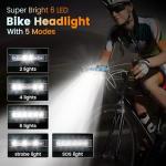 2026 Upgrade 10000 Lumen Super Bright Bike Light Taillight for Night Riding,6 LED 8000 mAh Rechargeable Bicycle Headlight Runtime 72+hr,10 Mode,2 Aluminum Bracket,Waterproof Bike Headlight for Cycling