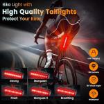 2026 Upgrade 10000 Lumen Super Bright Bike Light Taillight for Night Riding,6 LED 8000 mAh Rechargeable Bicycle Headlight Runtime 72+hr,10 Mode,2 Aluminum Bracket,Waterproof Bike Headlight for Cycling