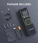 Tire Inflator Portable Air Compressor, 150 PSI Cordless Air Pump for Car Tires with Digital Pressure Gauge, 3X Faster Tire Pump for Cars, Motorcycle, Bicycle, Balls with LED Light, Auto Shut-Off