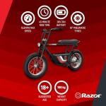 Razor Rambler 16 – 36V Electric Minibike with Retro Style, Up to 15.5 MPH, Up to 11.5 Miles Range, Wide, Rugged 16" Air-Filled Tires, Powerful 350 Watt Hub-Driven Motor