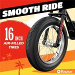 Razor Rambler 16 – 36V Electric Minibike with Retro Style, Up to 15.5 MPH, Up to 11.5 Miles Range, Wide, Rugged 16" Air-Filled Tires, Powerful 350 Watt Hub-Driven Motor