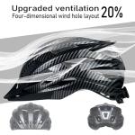 AISSTXOER Bike Helmet for Adult Men Women with Multi-Mode Rear LED Light, with Suggested Fit 56-62cm, Lightweight with Adjustable Dial, Side and Chin Strap, Carbon Black Shiny Surface