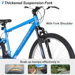 HH HILAND 26 Inch Mountain Bike, Mens Womens MTB with 18 Speeds, High-Tensile Steel Frame, V Brake, Hardtail Bicycle for Adults Blue