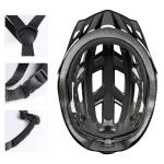 AISSTXOER Bike Helmet for Adult Men Women with Multi-Mode Rear LED Light, with Suggested Fit 56-62cm, Lightweight with Adjustable Dial, Side and Chin Strap, Carbon Black Shiny Surface
