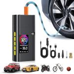 180psi Tire Inflator Portable Air Compressor,26000mah Air Pump For Car Tires,5x Fast Bicycle Pump With Digital Lcd Pressure Gauge/Led Light/Power Bank, Bike, Motorcycle, Ball-1pcs
