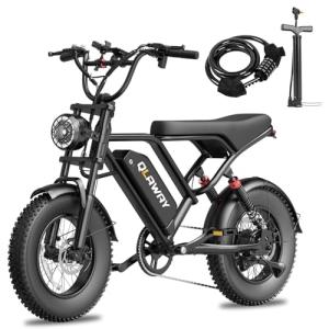 Qlaway 16" 500w Fat Tire Electric Dirt Bike for Adults, 48V 13.5AH Removable Battery Electric Motorcycle Ebikes with 25MPH Top Speed, 70 Miles Range, Full Suspension